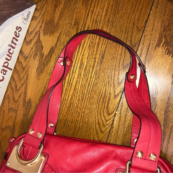 B. Makowsky Rosy Red Glove Leather Satchel & Dust Bag - EUC - Picture 7 of 14